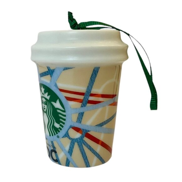 NEW Starbucks Ceramic Hot Coffee Cup Mermaid Logo Ornament Washington DC 2015 - Picture 7 of 12